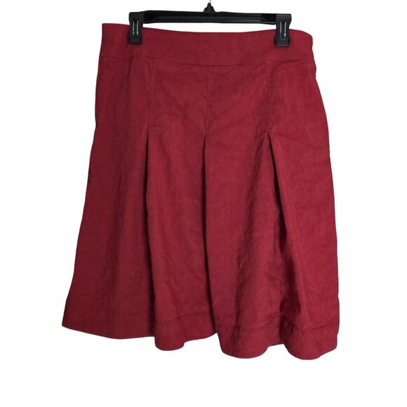 Women's - Eileen Fisher Red Linen Blend Skirt, Size Medium - Picture 7 of 7